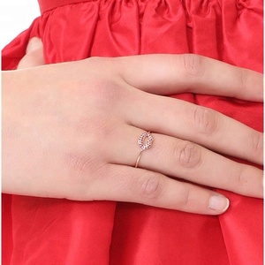 Gemnel Thiết Kế Thời Trang 18K Rose Gold Vermeil 0.1Micron Pave Ruby Đá Lip Wedding Ring - Product Image 6