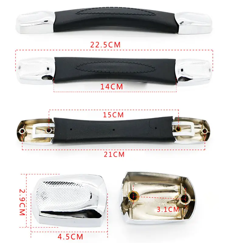 Super setembro acessórios de bagagem de substituição, haste externa alça para mala, trava plana, alça de bagagem