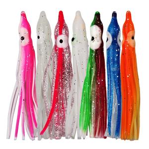 50 pz/borsa 7.5cm di plastica morbida polpo esche da pesca per Jigs colore misto Silicone polpo gonna artificiale Jigging esca - Product Image 5