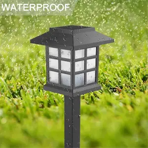 Cottage Style Outdoor Landscape Lighting Garden Decorative Post Gate Lawn Solar Pillar Light