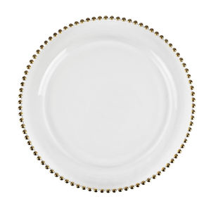 Ensemble d'assiettes à dessert en <span class=keywords><strong>verre</strong></span> à bordure dorée Fine pour mariage - Product Image 4