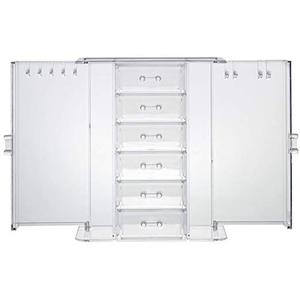 Claro acrílico joyería organizador pecho/MAQUILLAJE caja <span class=keywords><strong>de</strong></span> almacenamiento con 6 cajones y colgante collar titular - Product Image 4