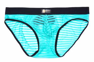 Mens Underwear Stripe <strong>Thong</strong> Sexy <strong>See</strong> <strong>Through</strong> Transparent Briefs Man Panties - Product Image 3