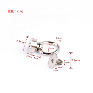 Vis à riveter Chicago de 7,5 mm avec anneau en O pour la décoration de sacs, de porte-monnaie et d'étuis de téléphone en <span class=keywords><strong>cuir</strong></span> - Product Image 2