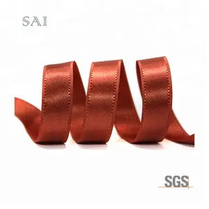 Factory sale 100% Polyester Novelty Solid Color Various Sizes Personalized Double Faced Taffeta Edge Ribbon