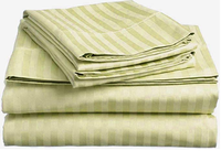 Ensemble de draps de lit en microfibre brossée résistante à la décoloration hypoallergénique 4 pièces rayé Queen
