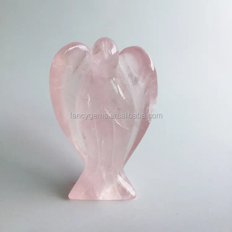 Natürliche Rose Quartz Engel Skulptur, Rose Kristall Engel Schnitzen
