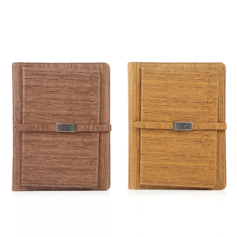 China erasable bamboo wooden texture cover notebook diaries for corporate gifting