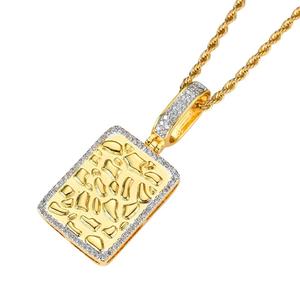 CN018 Collar con Colgante <span class=keywords><strong>de</strong></span> Latón Chapado en <span class=keywords><strong>Oro</strong></span> Estilo Hip Hop, con Micro Pavé <span class=keywords><strong>de</strong></span> Circonitas <span class=keywords><strong>y</strong></span> <span class=keywords><strong>Cadena</strong></span> <span class=keywords><strong>de</strong></span> Cuerda, <span class=keywords><strong>para</strong></span> <span class=keywords><strong>Hombre</strong></span> <span class=keywords><strong>y</strong></span> Mujer - Product Image 2