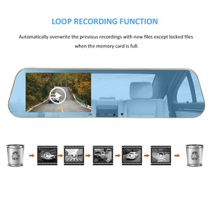 4.3 inch 1080p ống kính kép sao lưu tự động bên phía sau xem xe gương máy ảnh đảo ngược DVR ẩn máy ảnh trong xe gương - Product Image 5