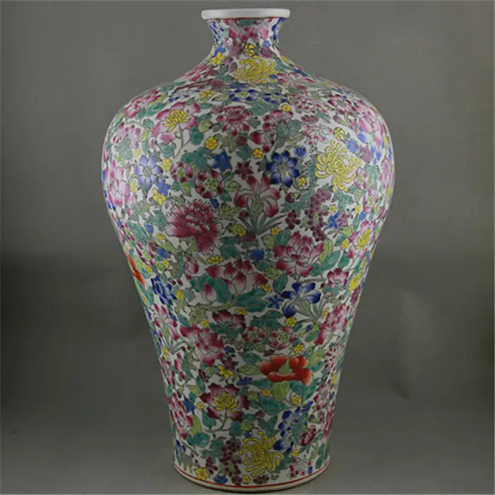 Jingdezhen Unque แจกันเซรามิกลายครามหรูหรา,ลายกุหลาบแบบจีนสำหรับตกแต่งบ้าน