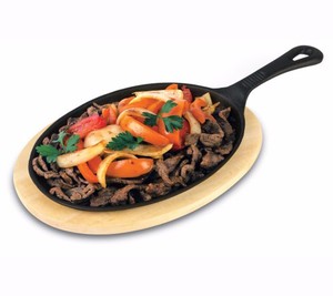 Ghisa fajita piastra/Pan con il legno underliner - Product Image 2
