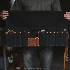 ผ้ากันเปื้อนผ้าใบเดนิมหนักพร้อมสายรัดหนังวัว - Product Image 6