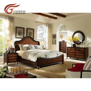 Factory price furniture bedroom simple design wooden bed WA398