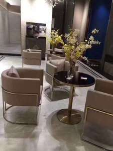 Nóng Bán Vòng Hoặc Vuông Cao Bàn Cà Phê Bistro Cafe Bảng Vàng Cơ Sở Thép Không Gỉ Marble Bảng Nhà Hàng - Product Image 3