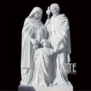 White Stone Sculpture Marble Mary <strong>Joseph</strong> and Baby Jesus Holy Family Figurines <strong>Statue</strong> - Product Image 2
