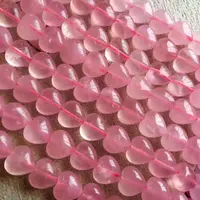 Perle de cristal en forme de cœur rose naturel, livraison gratuite