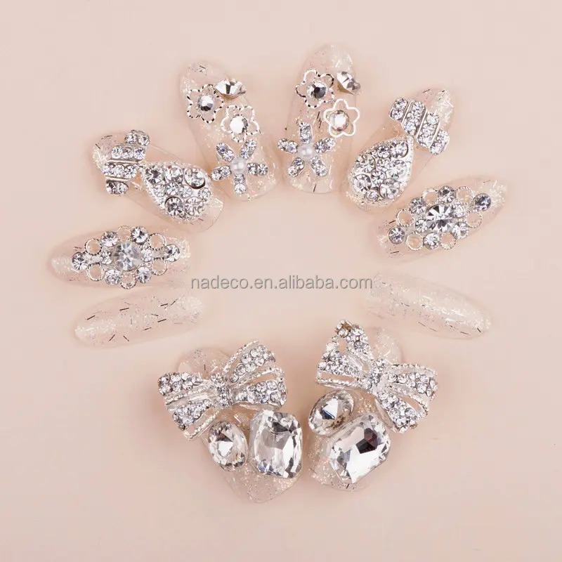 Fashionable Bride Nail Tips Jewelry Nails 3d Jewelry False nail