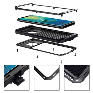 Étui de téléphone pour Mate, protection <span class=keywords><strong>intégrale</strong></span> à 360 degrés, robuste, en aluminium, imperméable, anti-traces de doigts, antichoc - Product Image 5