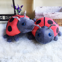 Contoh Gratis Mainan Mewah Ladybug Boneka Hewan Kepik Mewah Mainan Kumbang Wanita Tujuh Titik Lembut
