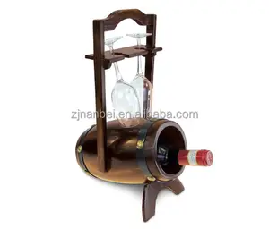 Custom stained color wooden wine holder decor, wood display wine and glass rack
