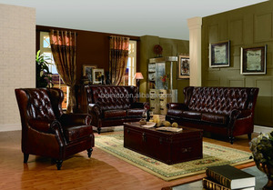 <span class=keywords><strong>Set</strong></span> di Divani in Pelle Italiana Vintage Marrone con Lavorazione Tufted/Arredamento per Soggiorno (MOQ=1 <span class=keywords><strong>SET</strong></span>) - Product Image 5