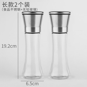 Groothandel Handmatige Grinder Roestvrij Staal Transparant Glas Sesamkomijnkruid En Kruiden Glazen Pot Molen