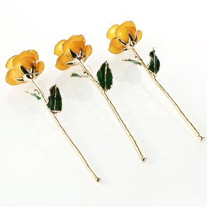 Amour éternel rose plongé dans 24 k or jaune couleur fleur pour la <span class=keywords><strong>fête</strong></span> <span class=keywords><strong>des</strong></span> <span class=keywords><strong>pères</strong></span>, naissances, cadeaux de noël et la décoration intérieure - Product Image 6