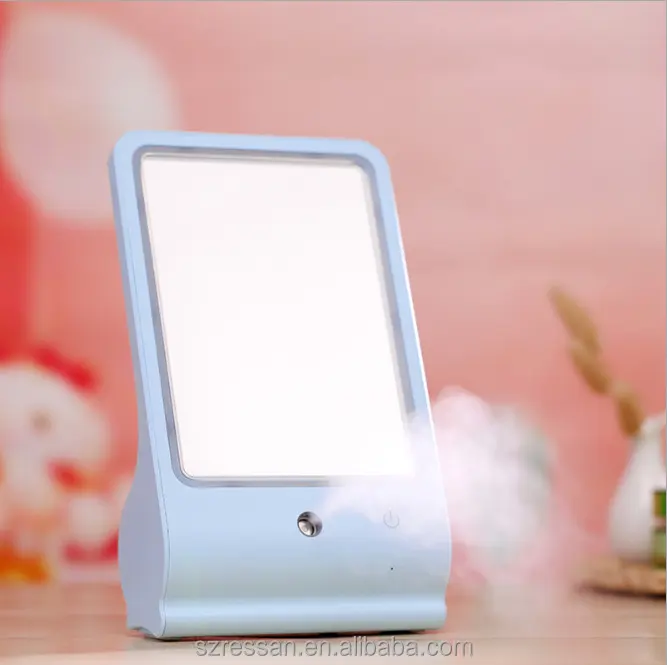 Miroir de maquillage lumineux Led Portable, nouveau Design, avec vapeur à brume, soins du visage, pour la peau