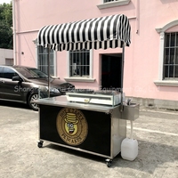 XINRUI — chariot à kiosque en crêpe, boîtier en bois, ingénieurs en acier inoxydable, Service à l'étranger de 13 mois