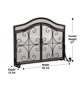 Écran de <span class=keywords><strong>cheminée</strong></span> en métal résistant aux hautes températures avec porte, 1 pièce, meilleure vente - Product Image 2