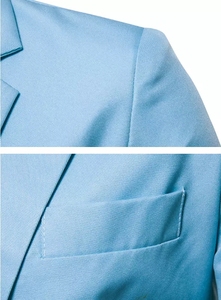 Giacca Blazer di Alta Qualità per <span class=keywords><strong>Uomo</strong></span>, Completo con Giacca e Pantalone Azzurro Chiaro - Product Image 2