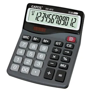 Calculadora eletrônica digital de escritório, calculadora financeira com 12 dígitos, visor lcd e função mu