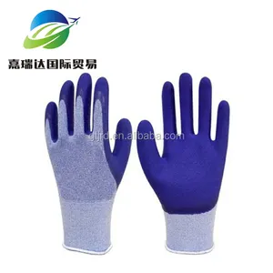 Schutz handschuhe Handfläche beschichtet mit blauen Latex schaum Crinkle Finish Handschuhe Arbeits handschuhe