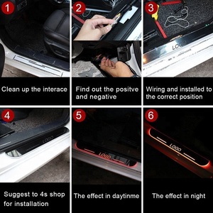 Các Loại Khác Xe Ánh Sáng Phụ Kiện Chất Lượng Cao Acrylic Chạy Ban Ánh Sáng LED CỬA Scuff Tấm Bước Ánh Sáng Cửa Sill - Product Image 6