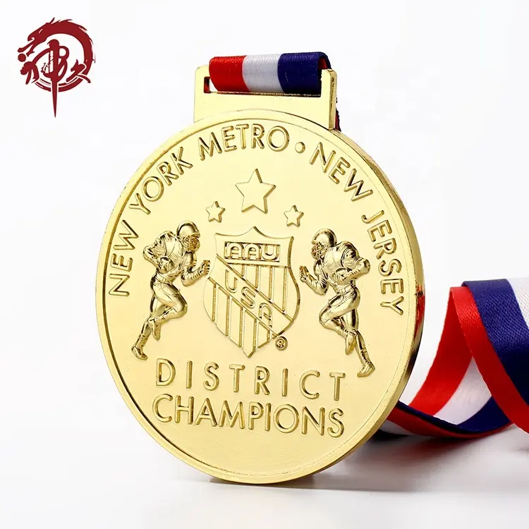 Dourado medalhas de futebol e futebol, fornecedor chinês 3d de metal prata dourada medalhas de bronze de futebol e futebol