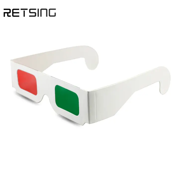 Бумажные красные зеленые анаглифные 3d-очки с индивидуальной печатью