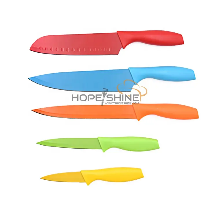 5 couvercles fourchettes de couteaux, couteaux utilitaires sanutou pour le Chef d'office, ensemble de couteaux colorés