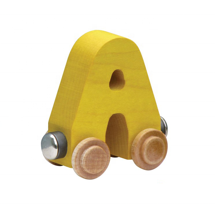 Деревянные игрушечные поезда с магнитами, деревянные обучающие буквы для поезда, языков, деревянные игрушки в форме автомобиля, обучающие дошкольные игрушки