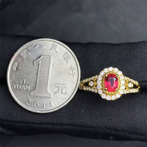 Dubai gioielli di lusso di trasporto del commercio all'ingrosso classico 18 k oro giallo e diamanti <span class=keywords><strong>anello</strong></span> di <span class=keywords><strong>rubino</strong></span> <span class=keywords><strong>naturale</strong></span> per le donne di nozze di fidanzamento - Product Image 5