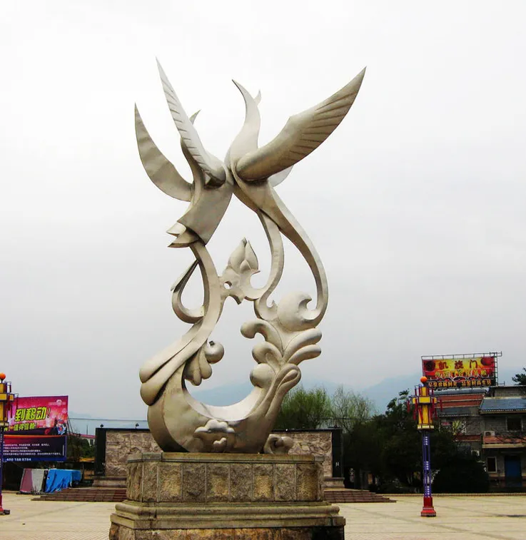 Escultura de acero inoxidable de la paloma de la paz