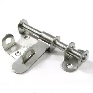 Stainless steel metal simple round inside external indoor toilet wooden night latch door lock