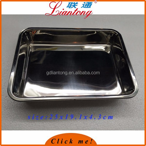 Paiement de sécurité en acier inoxydable alimentaire plateau maroc, plateau de nourriture congelée 0.8mm épaisseur 25x19.1 cm - Product Image 2