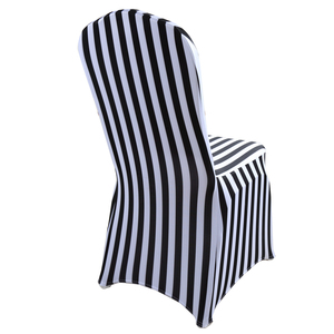 Universal <strong>Black</strong> &amp;white Stripe Spandex Stretch Banquet <strong>Chair</strong> <strong>Cover</strong> for Wedding Events Decoration - Product Image 3