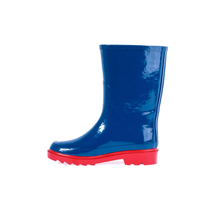 Logo imprimé kid pvc boot gousset côté solide couleur brillant fantaisie bottes en caoutchouc <span class=keywords><strong>noir</strong></span> enfants western en caoutchouc - Product Image 4