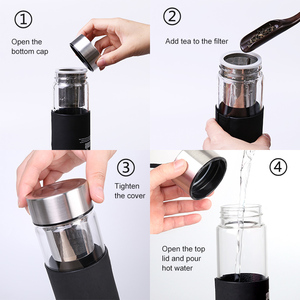 Gobelet à thé en <span class=keywords><strong>verre</strong></span>, <span class=keywords><strong>bouteille</strong></span> d'eau avec <span class=keywords><strong>infuseur</strong></span> à thé, vente en gros - Product Image 4