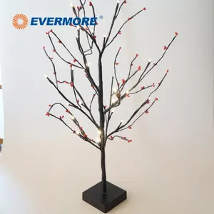 EVERMORE iç mekan noel dekorasyonu pille çalışan LED çiçeği ağacı dal ışıkları