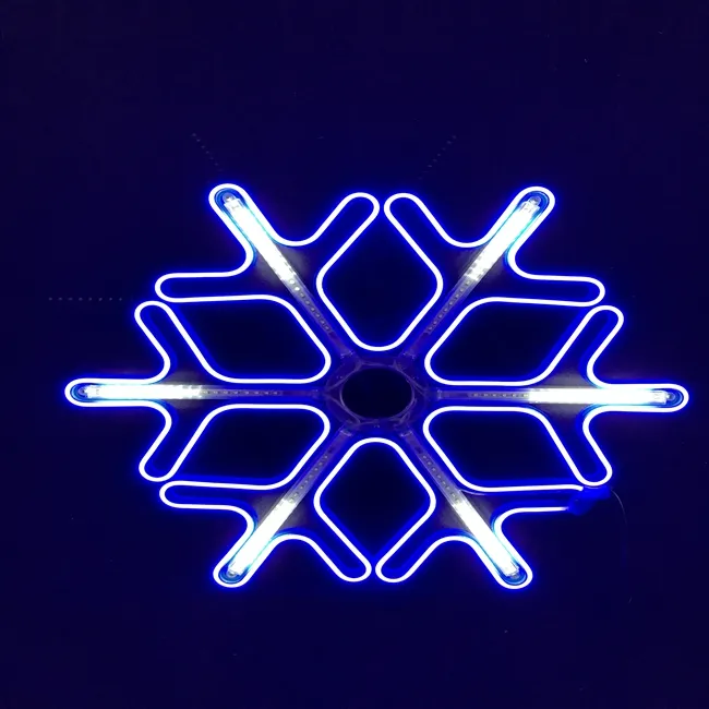 New Technology LED Snowflake Motif Neon Light With Meteor Tube Flash Effect For Christmas Decoration