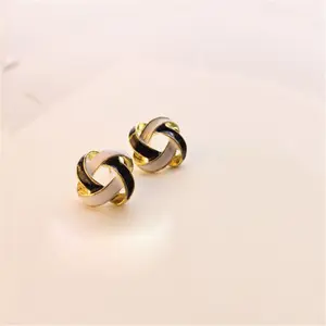 Hot Fashion 1 Pair Women Girls Korean Vintage Charming Black and White Simple Hollow Earrings Jewelry Gift free shipping
