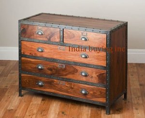 Almacenamiento en el hogar de calidad superior, muebles Vintage de madera, cajón de madera de hierro para el hogar y la tienda, armario de almacenamiento con múltiples cajones - Product Image 2